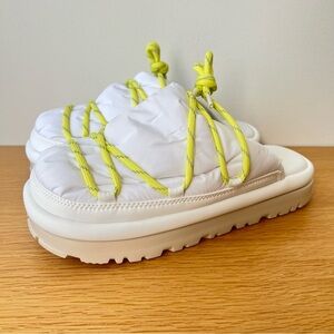 UGG Spaceslider Tech Slide Platform Slippers Womens size 9 White Yellow New NWT